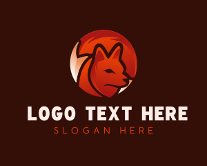 Orange Wolf - Wild Fox  Hunter logo design