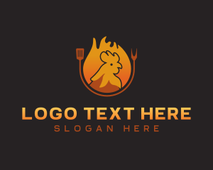 Flaming - Chicken Roast Flame logo design