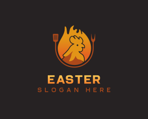 Chicken Roast Flame Logo