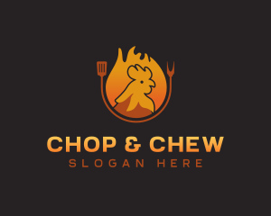 Chicken Roast Flame Logo