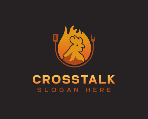 Chicken Roast Flame Logo