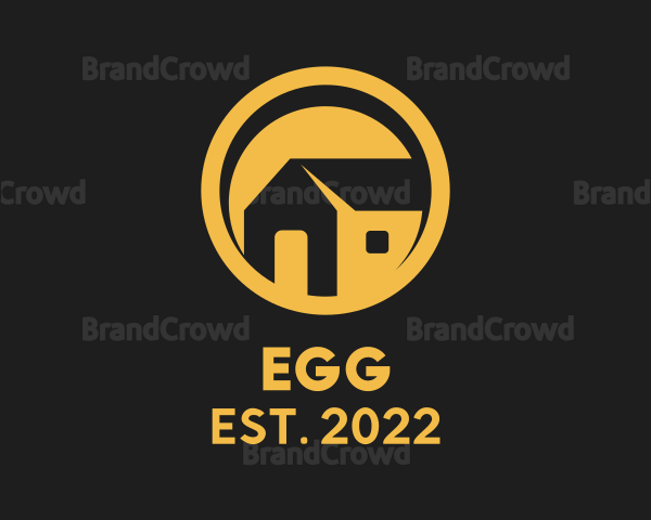 Yellow Tiny House Real Estate Logo
