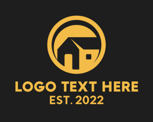 Negative Space - Yellow Tiny House Real Estate logo design