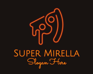 Signage - Neon Pizza Slice Restaurant logo design