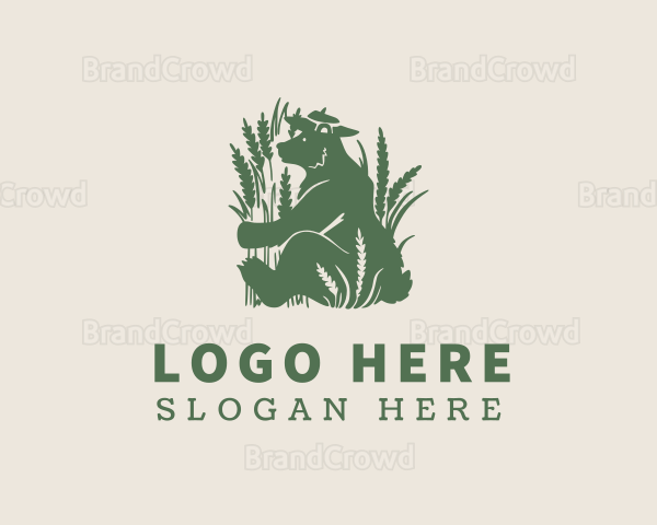 Green Field Crops Bear Logo