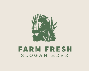 Green Field Crops Bear logo design