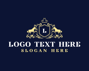 Luxury - Horse Shield Crest logo design