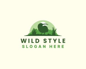 Wild Kiwi Bird logo design