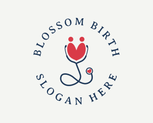 Obstetrician - Medical Health Stethoscope logo design