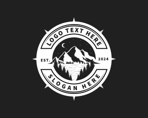 Compass - Night Mountain Outdoor Adventure logo design