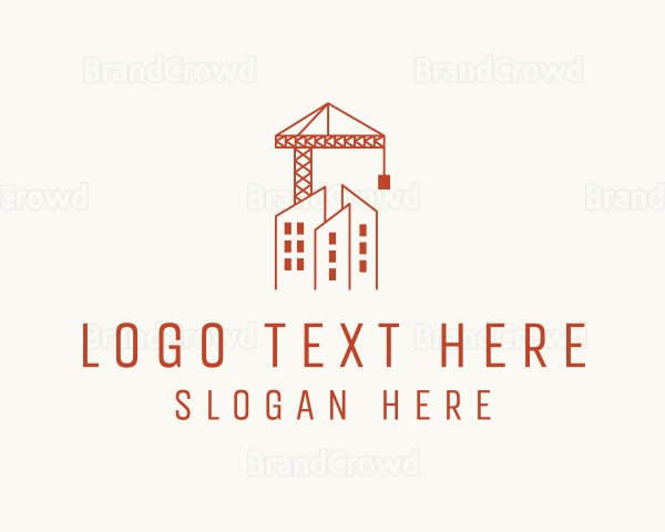 Construction Crane Building Logo