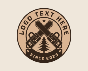 Woodcutter - Chainsaw Woodwork Logging logo design