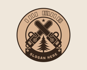 Chainsaw Woodwork Logging Logo