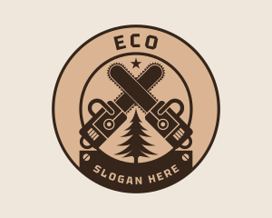 Chainsaw Woodwork Logging Logo