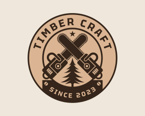 Woodcraft - Chainsaw Woodwork Logging logo design