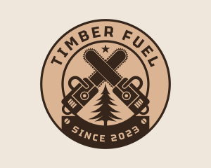 Chainsaw Woodwork Logging logo design