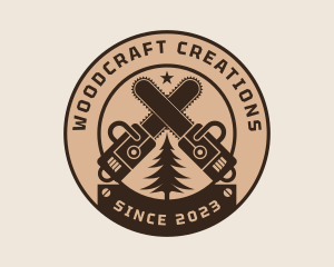 Chainsaw Woodwork Logging logo design