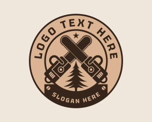 Chainsaw Woodwork Logging Logo