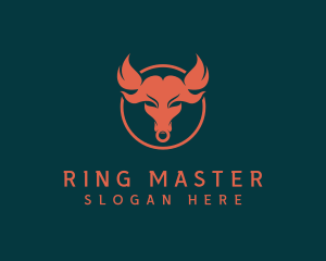 Ring - Bull Fire Ring logo design