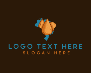 Map - Coxinha Brazil Food logo design