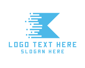 Blue - Cyber Digital Flag logo design