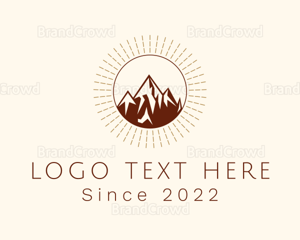 Mountain Trekking Travel Logo
