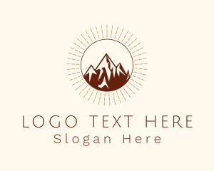 Mountain Trekking Travel Logo