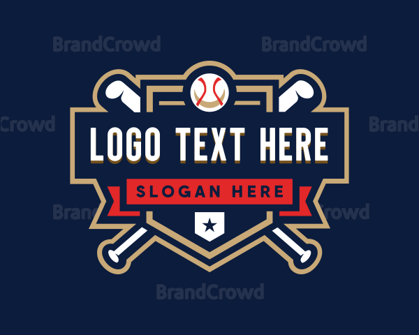 Baseball League Shield Logo