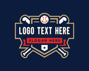 Player - Baseball League Shield logo design