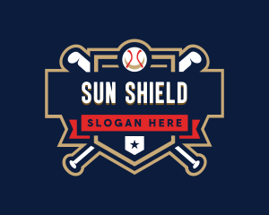 Baseball League Shield logo design