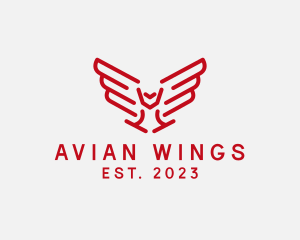 Minimalist Bird Wing logo design