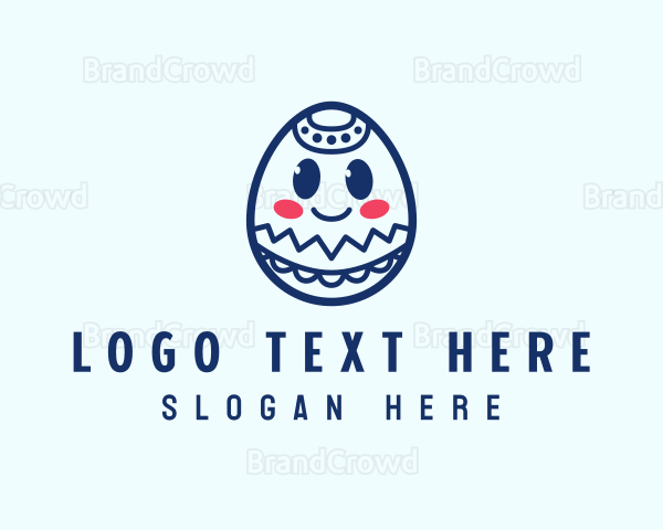 Cute Ornate Easter Egg Logo