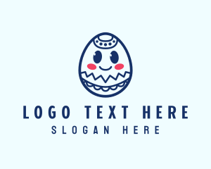 Cartoon - Cute Ornate Easter Egg logo design