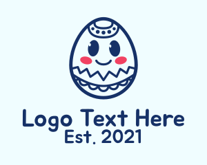 April - Cute Easter Egg Mascot logo design
