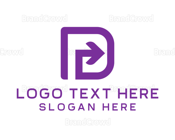 Purple Letter D Arrow Logo