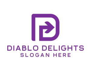 Purple Letter D Arrow logo design