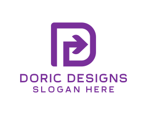 Purple Letter D Arrow logo design