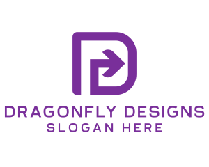 Purple Letter D Arrow logo design