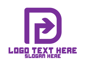 Purple Letter D Arrow Logo