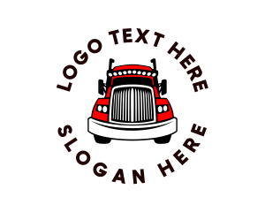 Courier Service - Red Truck Front logo design