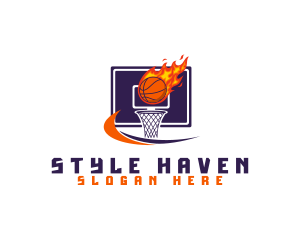 Basketball Court - Basketball Training Workout logo design