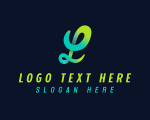 Letter L - Stylish Cursive Letter L logo design