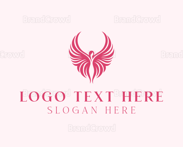 Woman Angel Wings Logo