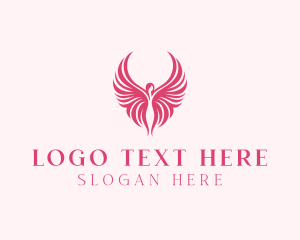 Heavenly - Woman Angel Wings logo design