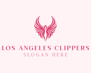Woman Angel Wings logo design