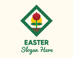Furnishing - Spring Flower Frame Decor logo design