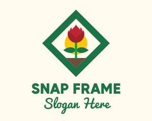 Spring Flower Frame Decor logo design