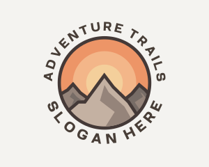 Trekking - Mountain Sunset Trekking logo design