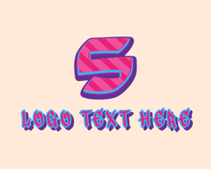 Funky - Pop Graffiti Art Letter S logo design