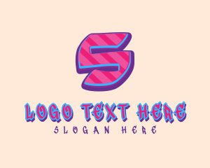 Music Label - Pop Graffiti Letter S logo design